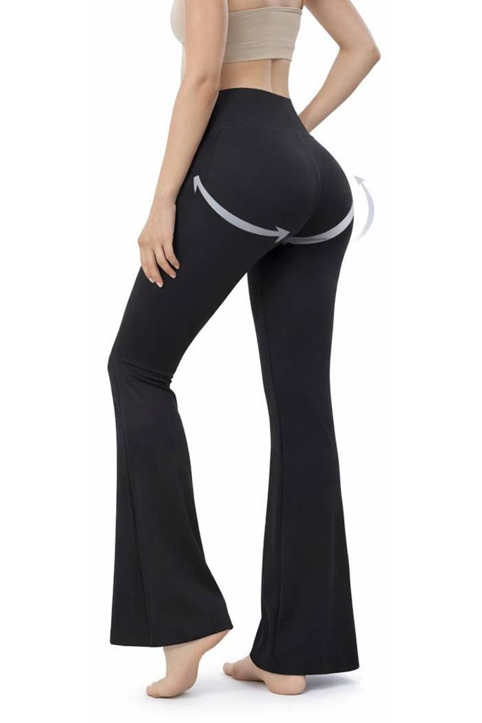 Faja waist control hip lifting flare body shaper yoga pants: Navy