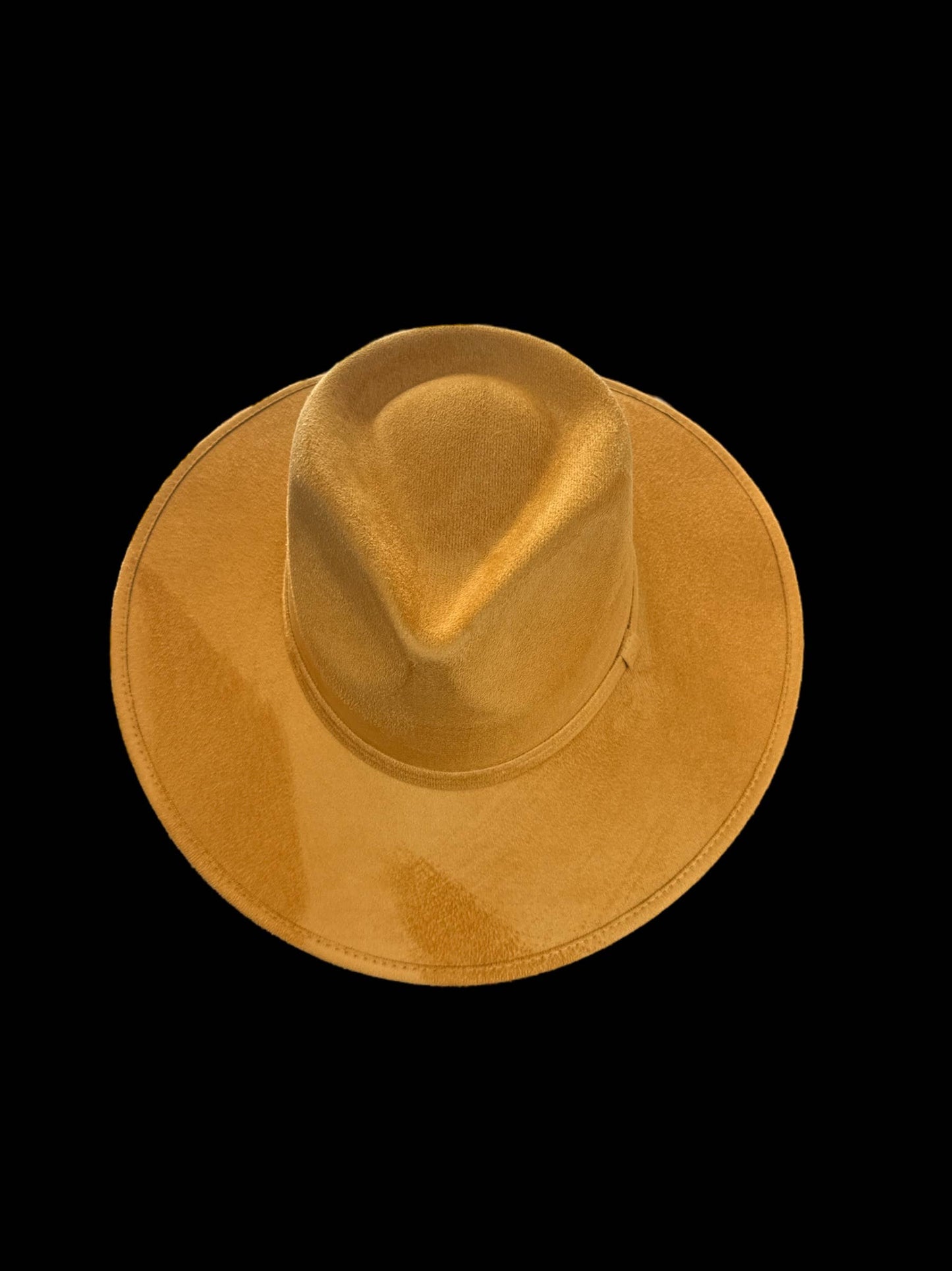 Tear Drop Vegan Suede Rancher Flat Brim: Rust / Large