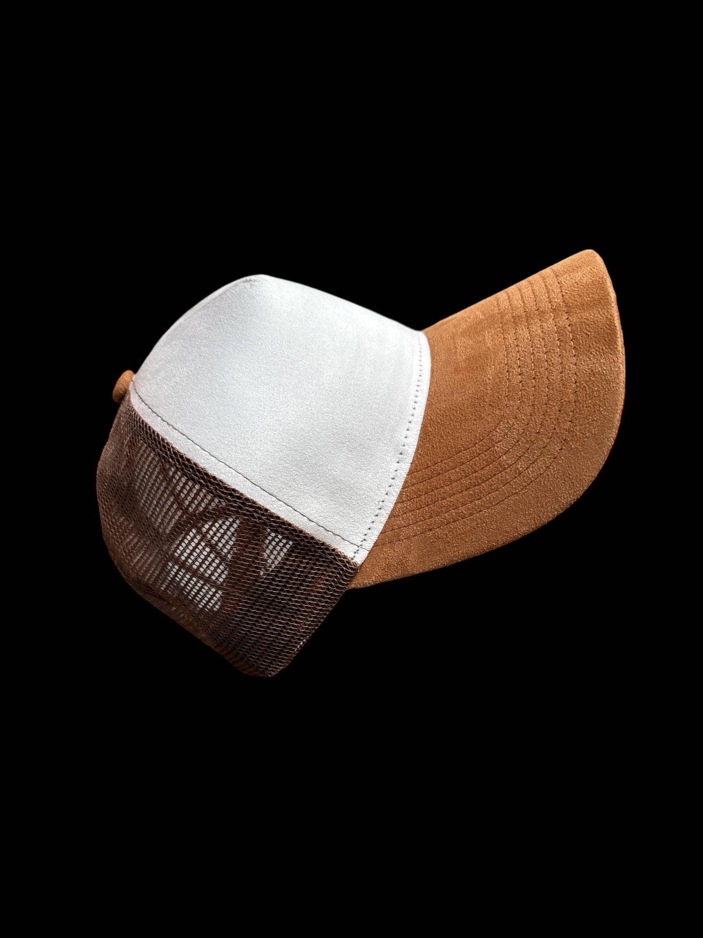 Trucker Cap Vegan Suede : Black/White