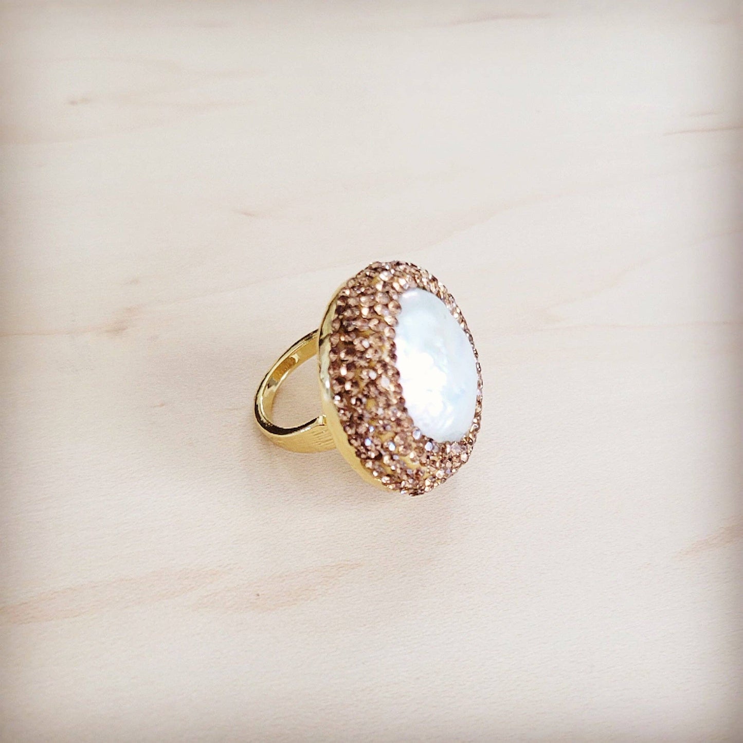 Gilded Aurora Pearl Ring 012kk