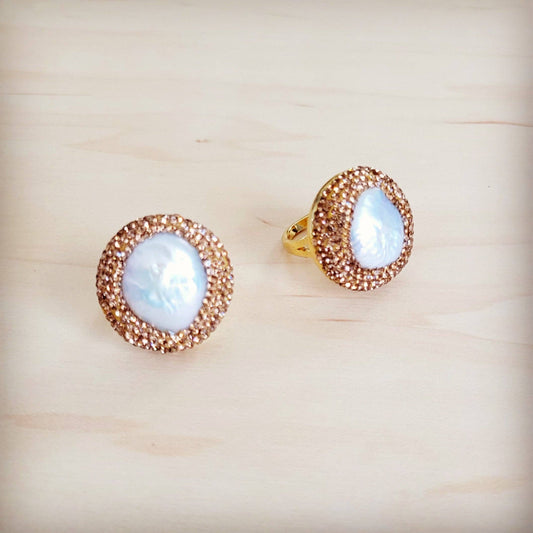 Gilded Aurora Pearl Ring 012kk