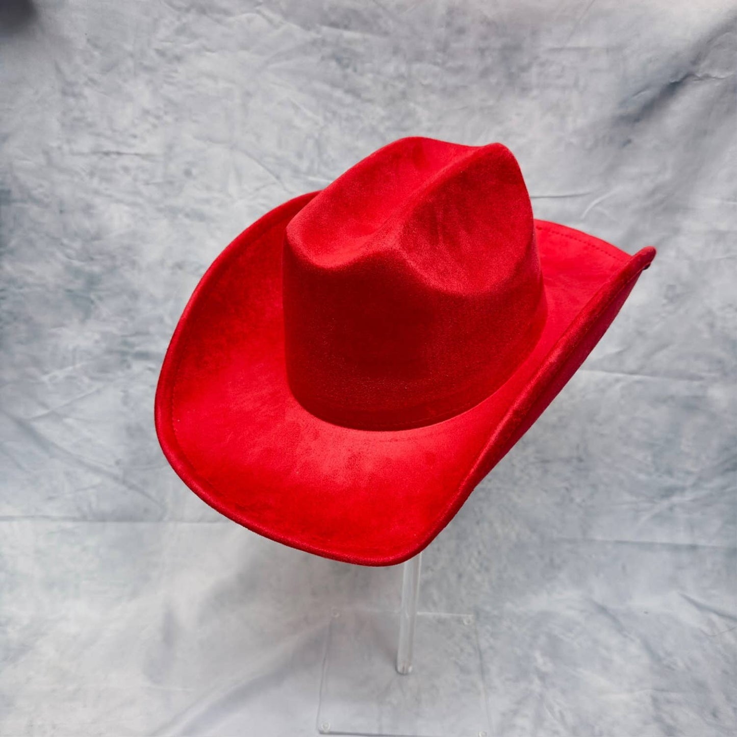 VEGAN SUEDE CATTLEMAN COWBOY HAT: BLACK / ONE SIZE