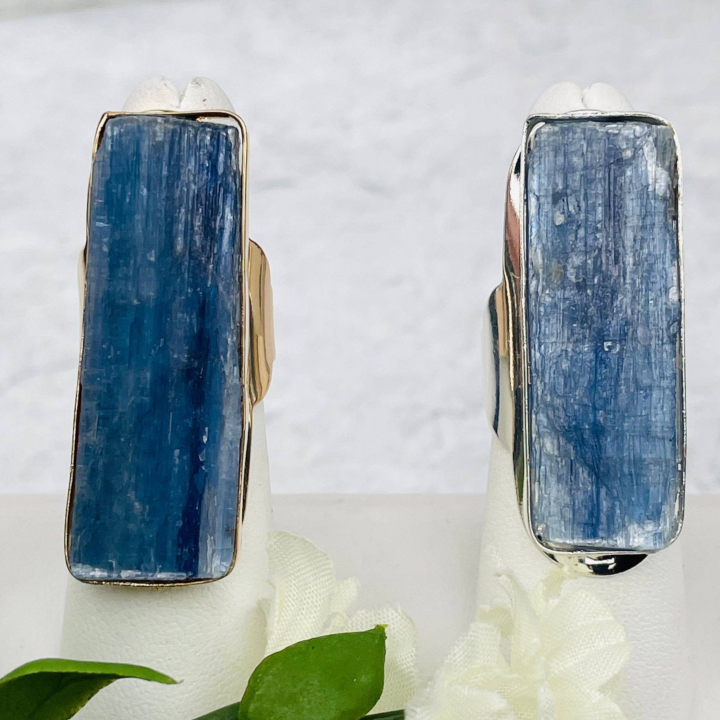 Crystal Blue Kyanite Adjustable Ring: Silver