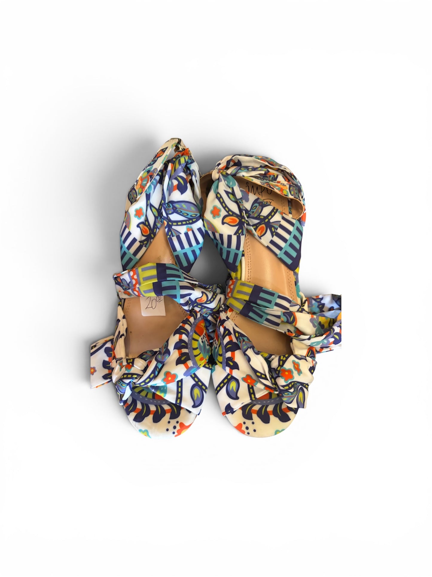 Wrap tie floral shoes size 8