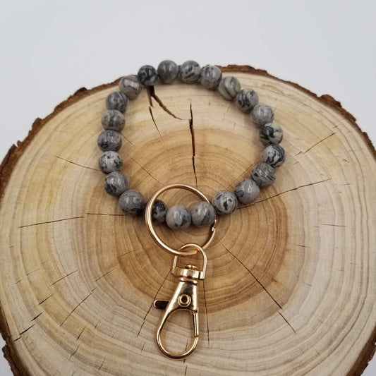 Natural Stone Bracelet Keychains: D