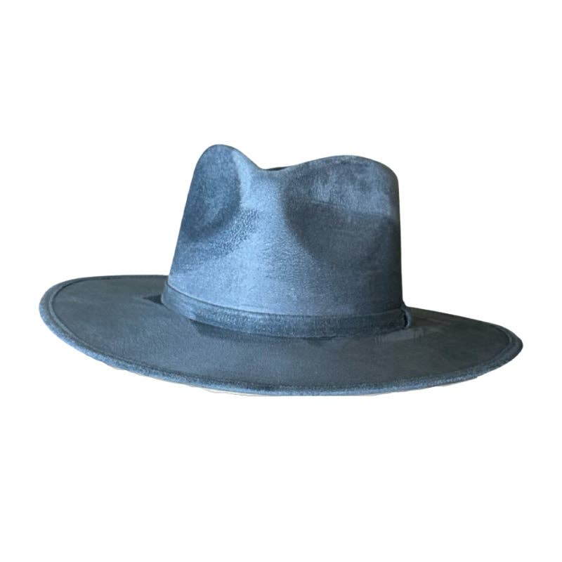 Tear Drop Vegan Suede Rancher Flat Brim: Rust / Large