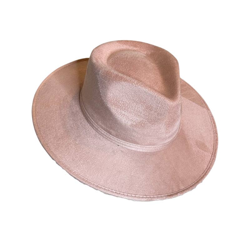 Tear Drop Vegan Suede Rancher Flat Brim: Rust / Large