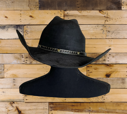 Chihuahua Cowboy Vegan Suede Hat : Black / Medium 55-58cm