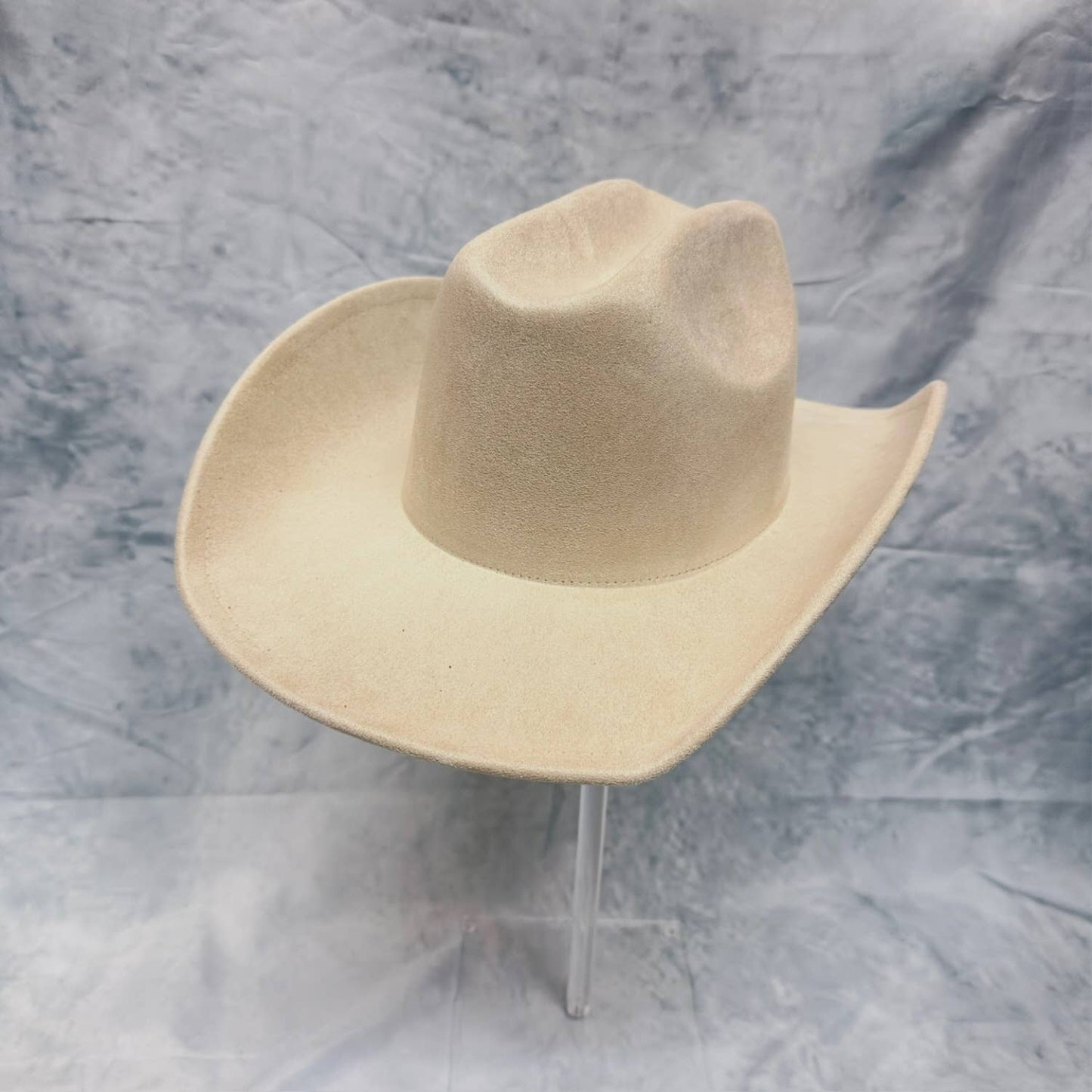 VEGAN SUEDE CATTLEMAN COWBOY HAT: BLACK / ONE SIZE