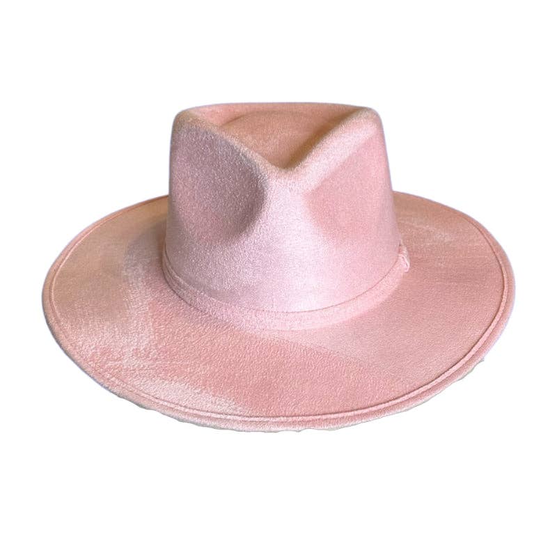 Tear Drop Vegan Suede Rancher Flat Brim: Rust / Large