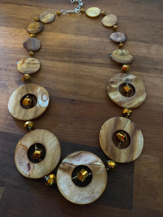 Vintage gold stone necklace