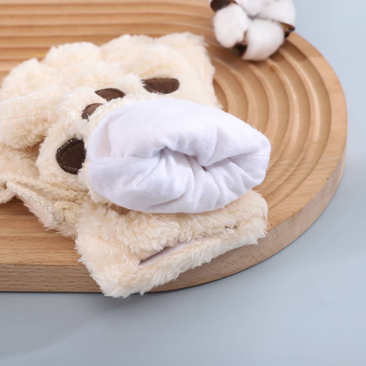CARTOON CAT PAW BEAR PAW PLUSH HALF FINGER GLOVES_CWAG0175: ROSE / (OS) 2