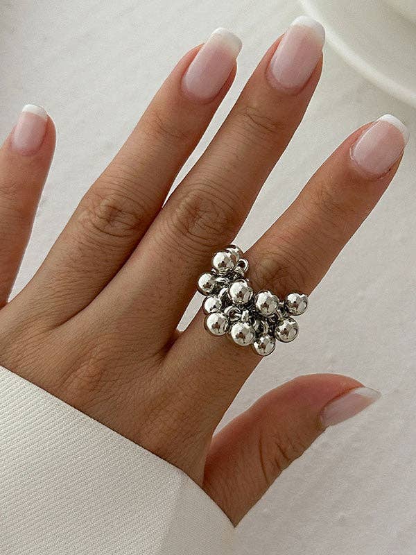 Geometric Rings Accessories: SILVER / One_size