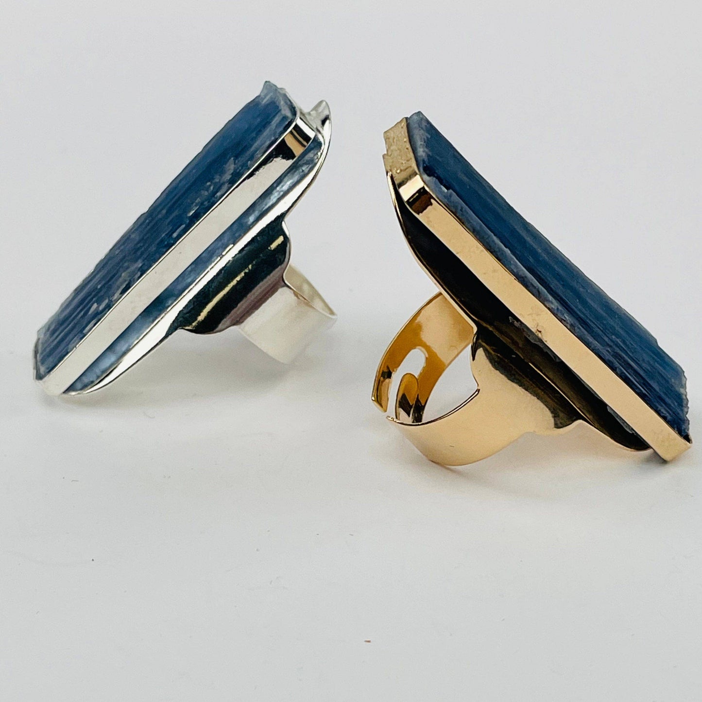 Crystal Blue Kyanite Adjustable Ring: Silver