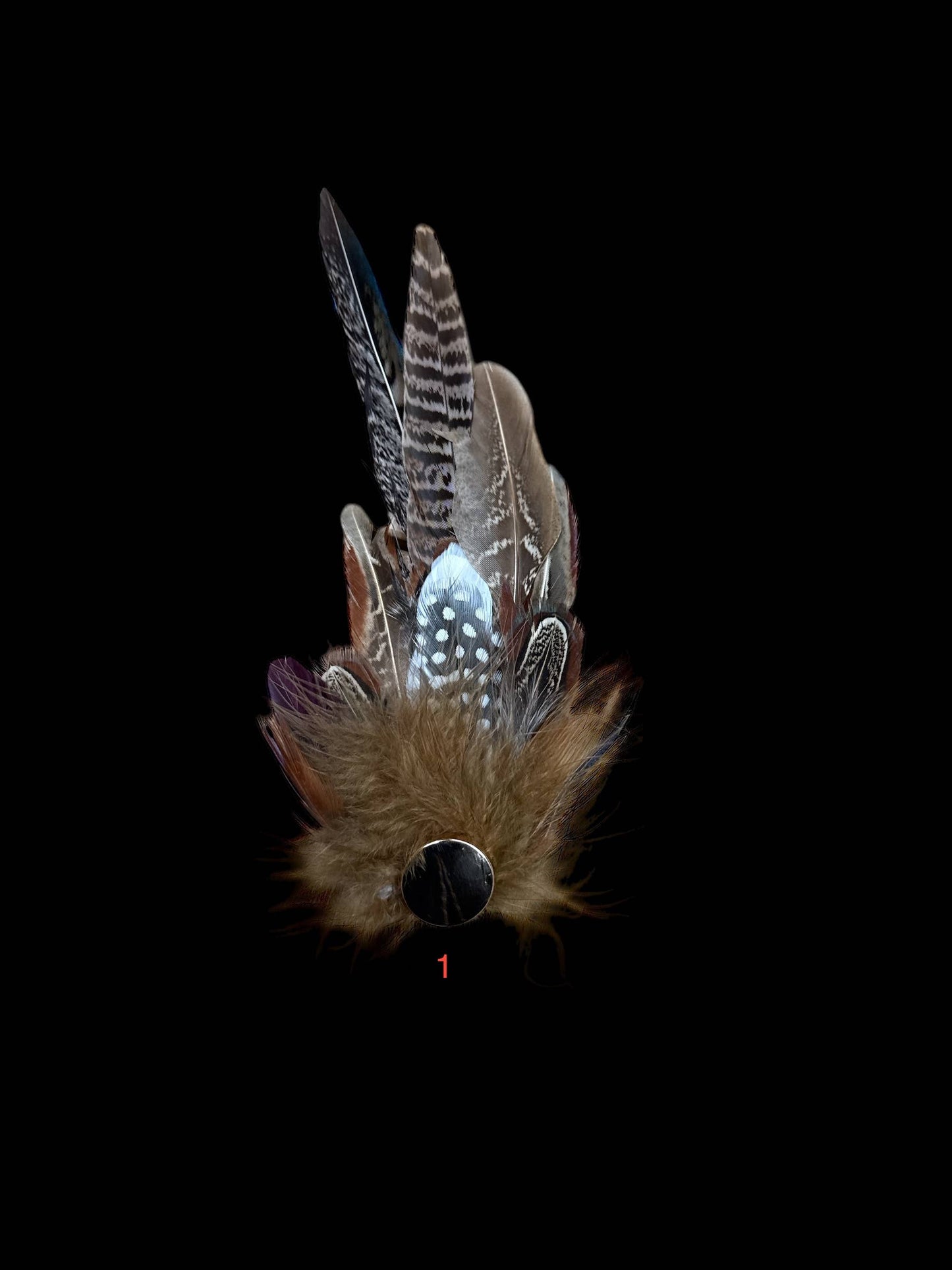 Decorative Side Hat Feathers (Out of SHOTGUN CASING): Browns w/botton #1