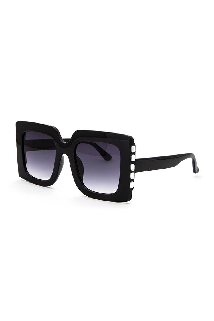 Crystal Accent Oversize Square Sunglasses Set