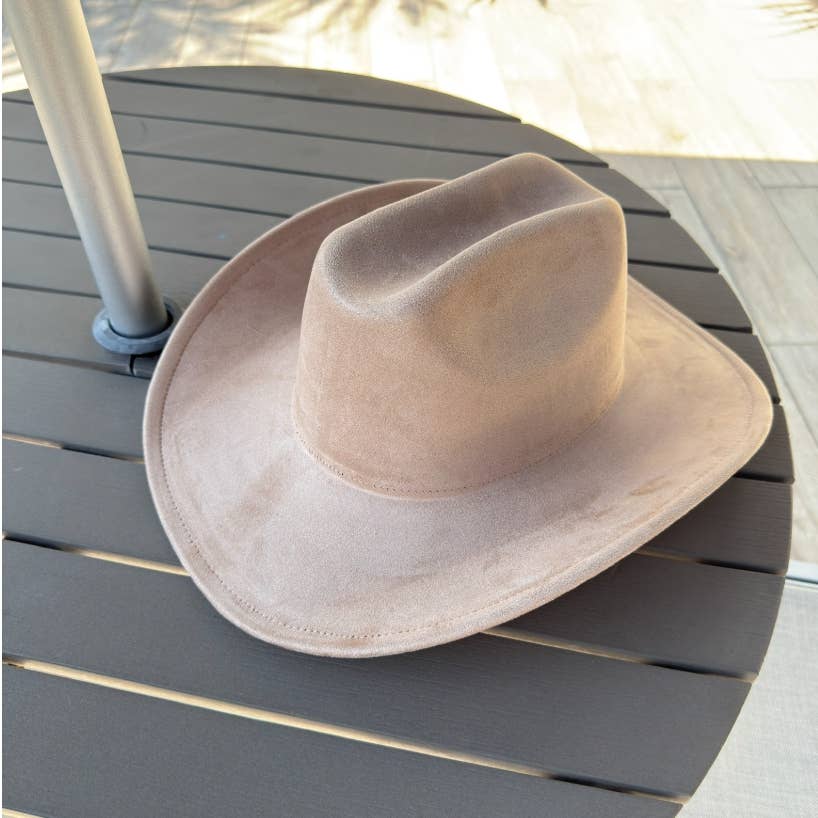 🤠 Vegan Suede Cattleman Cowboy Hat: Brown