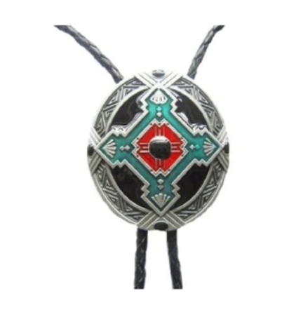 Southeast Native American Cowboy Bolo Tie Necklace