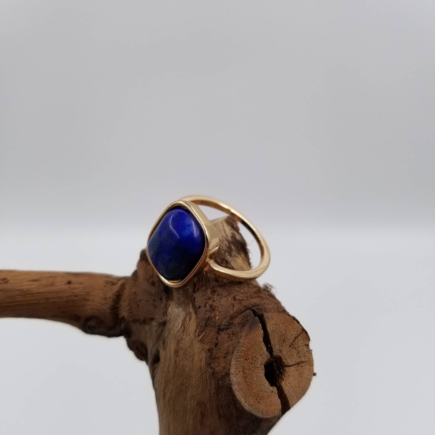 Lapis Lazuli & Amethyst & Shell Ring: Purple