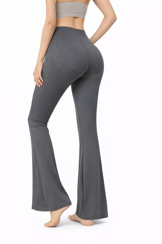 Faja waist control hip lifting flare body shaper yoga pants: Charcoal Gray