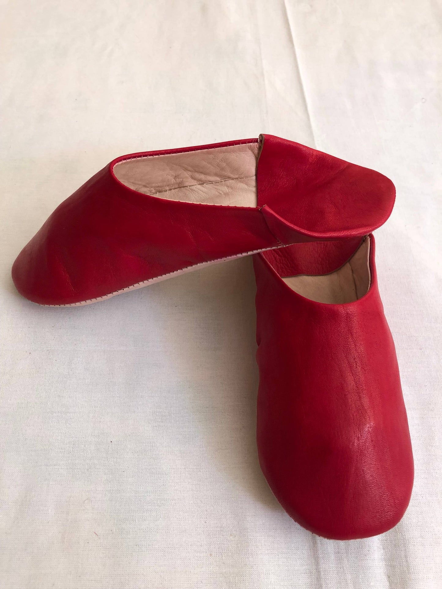 Womens Moroccan Leather Babouche Slippers: Fuchsia / UK 6.5 / US 8