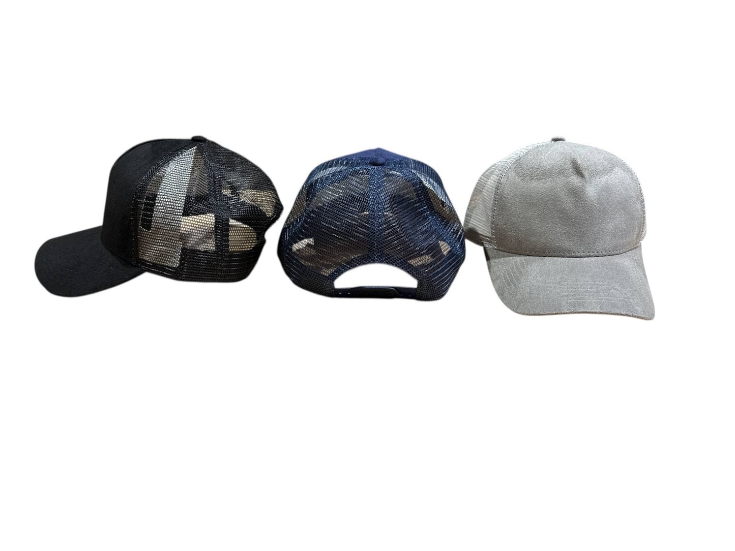 Trucker Cap Vegan Suede : TriColor White