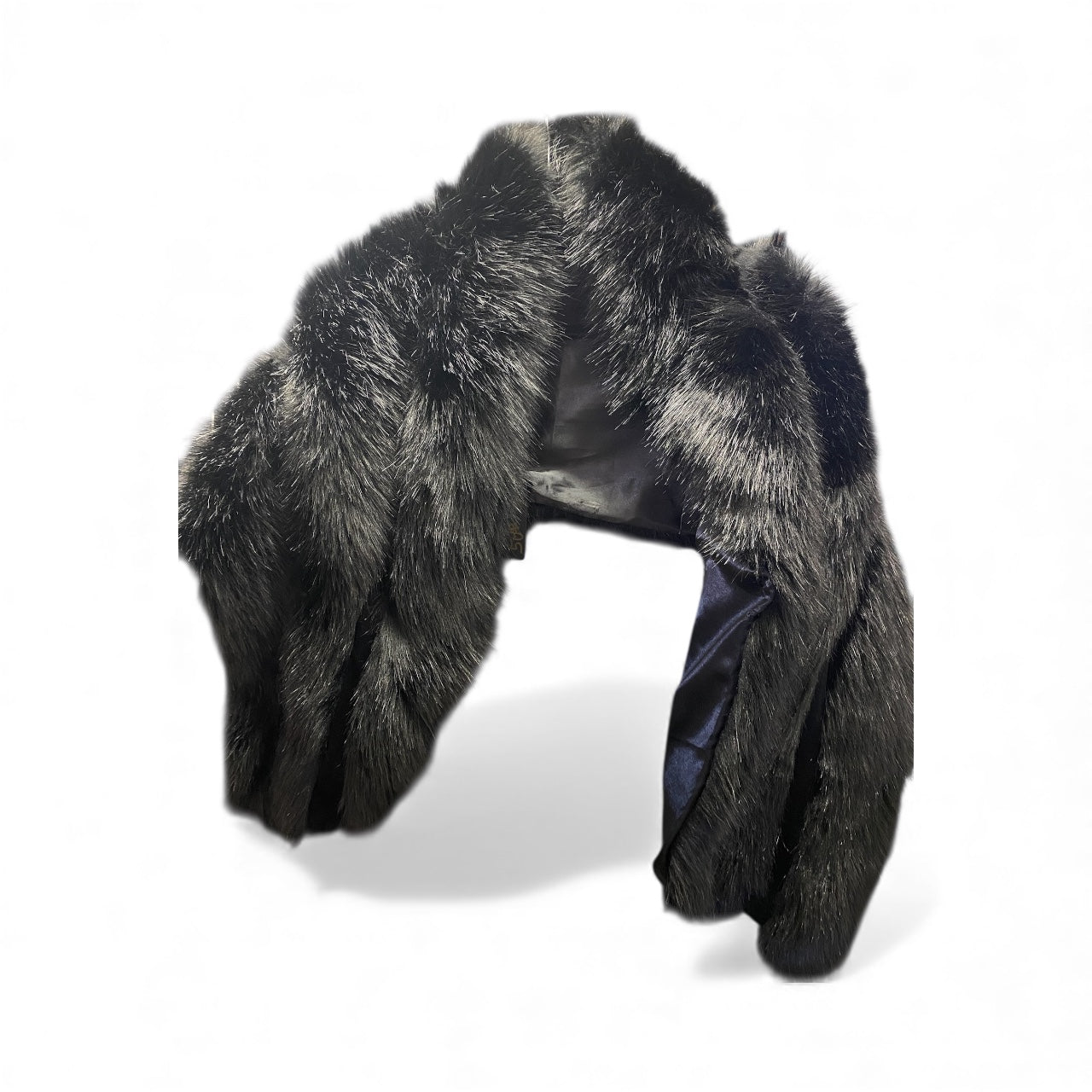 Collared throw over black