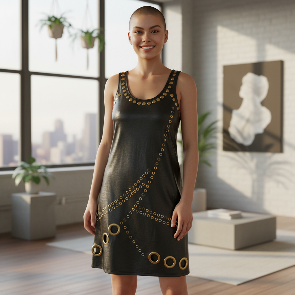 Pleather hoop dress - stretchy fabric