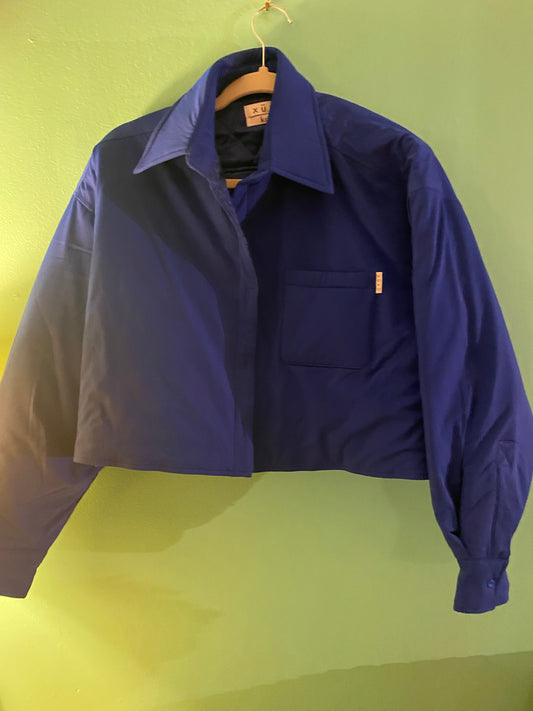 Navy blue cropped coat