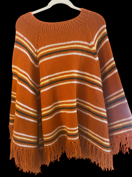 Orange striped shawl