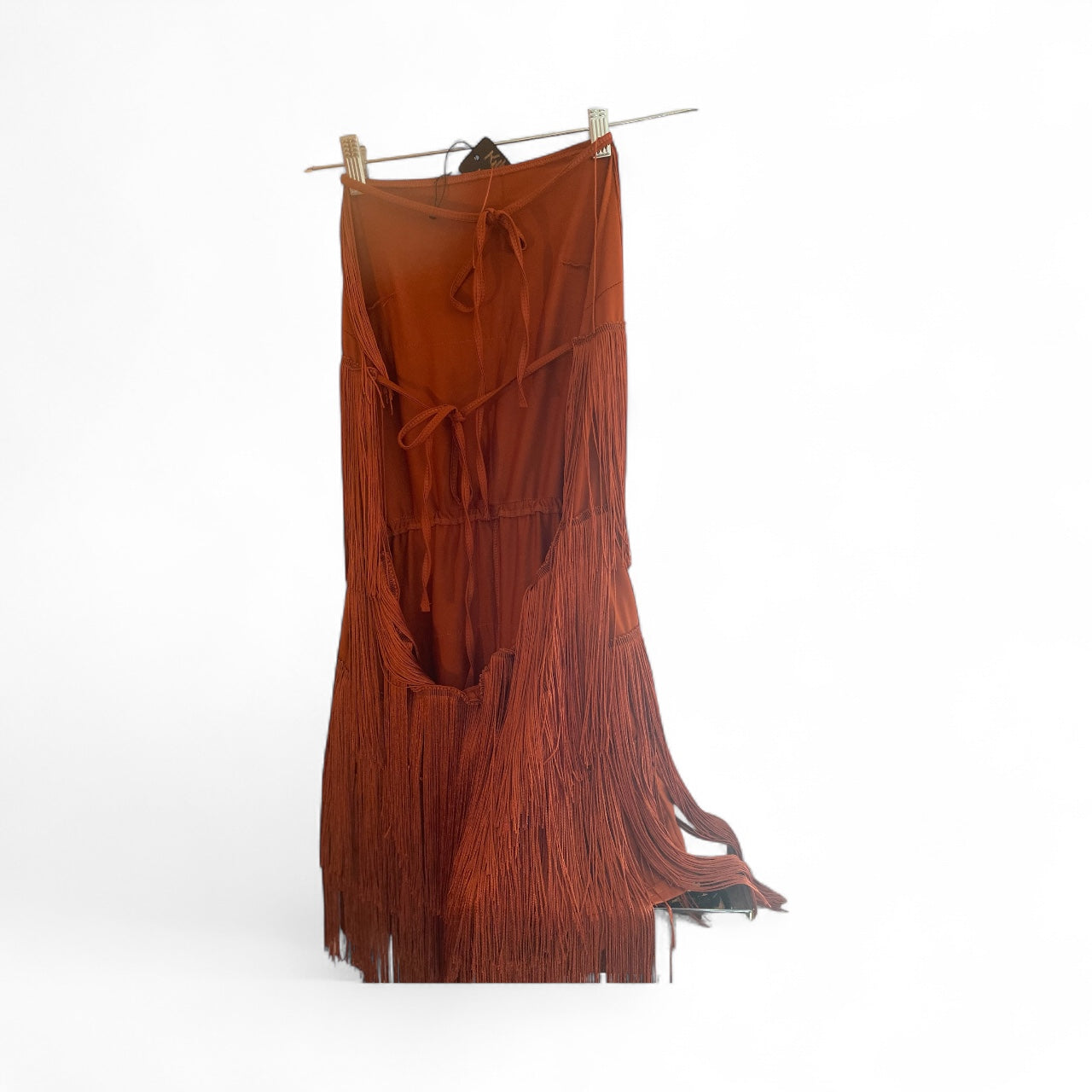 Rust fringe dress