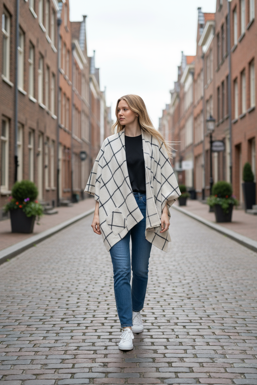 Shawl with side pockets