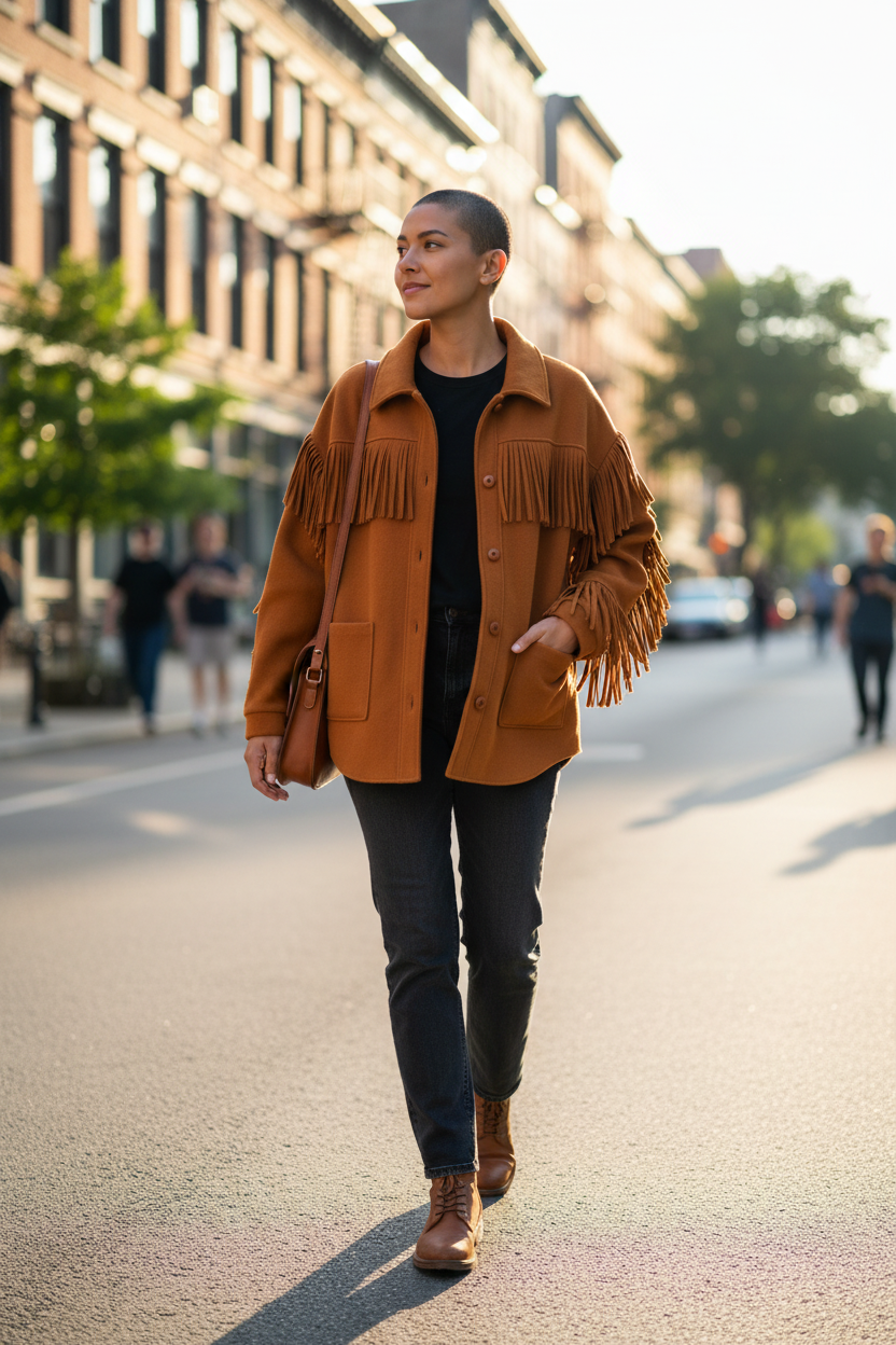 Fringed jacket large