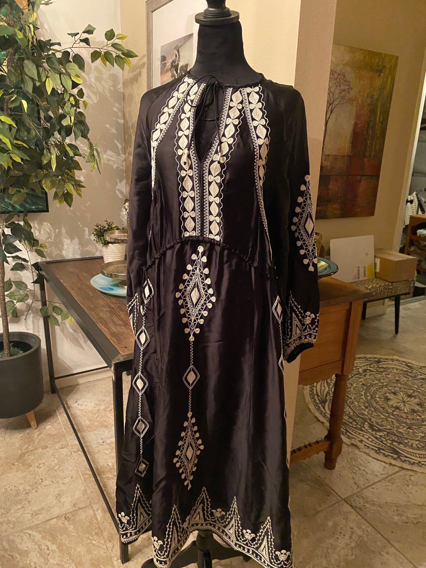 Black boho dress