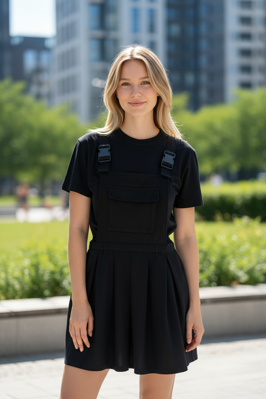 Overall dress - pleated skirt on piece