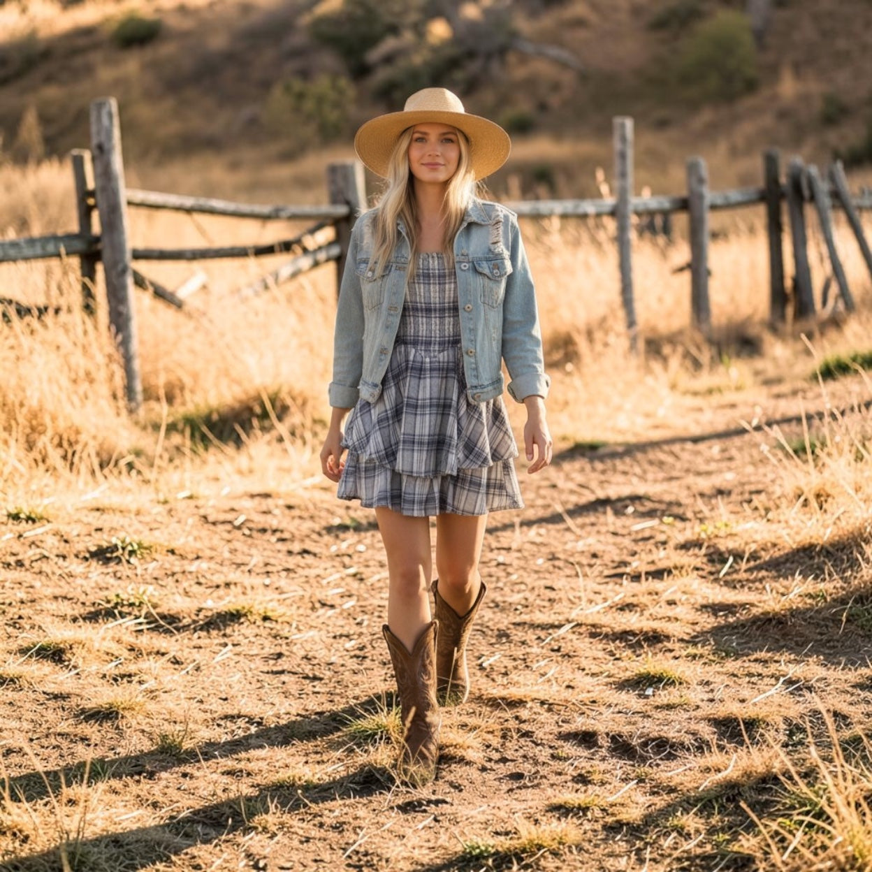 Powder blue flowy dress