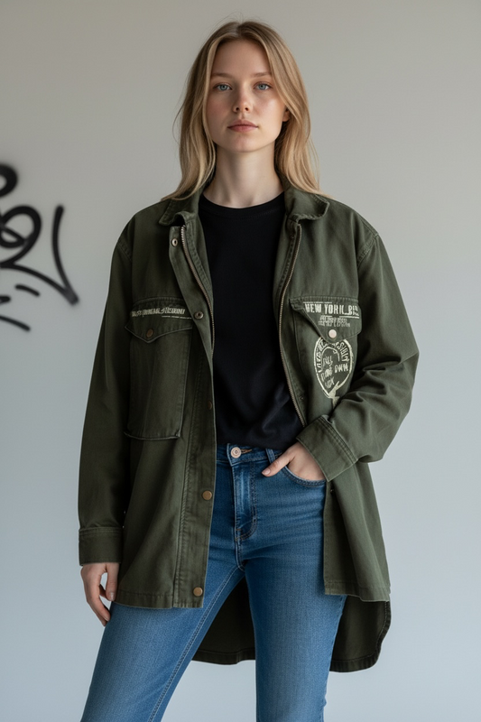 Denim vintage jacket olive