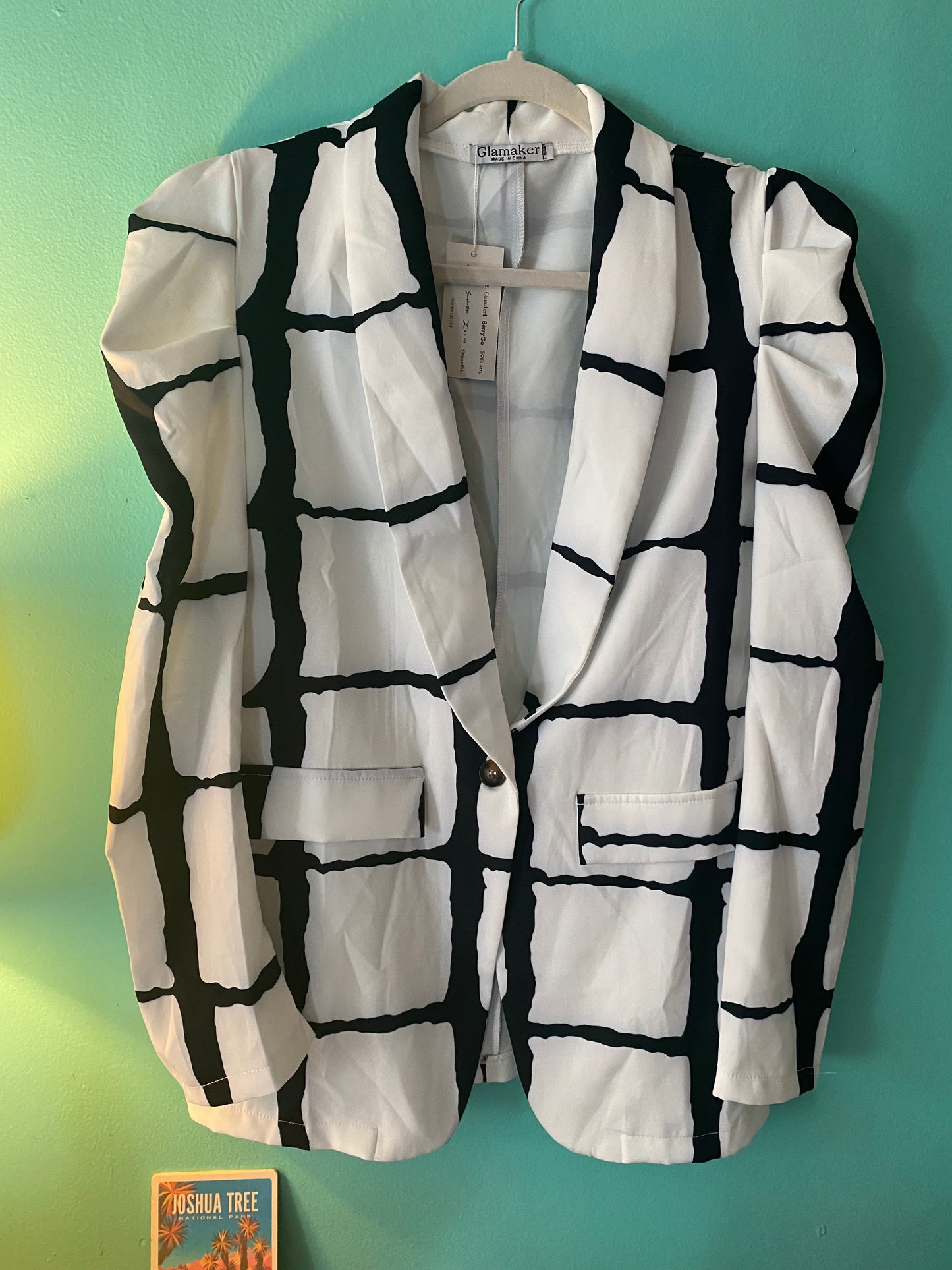 Black and white hipster blazer