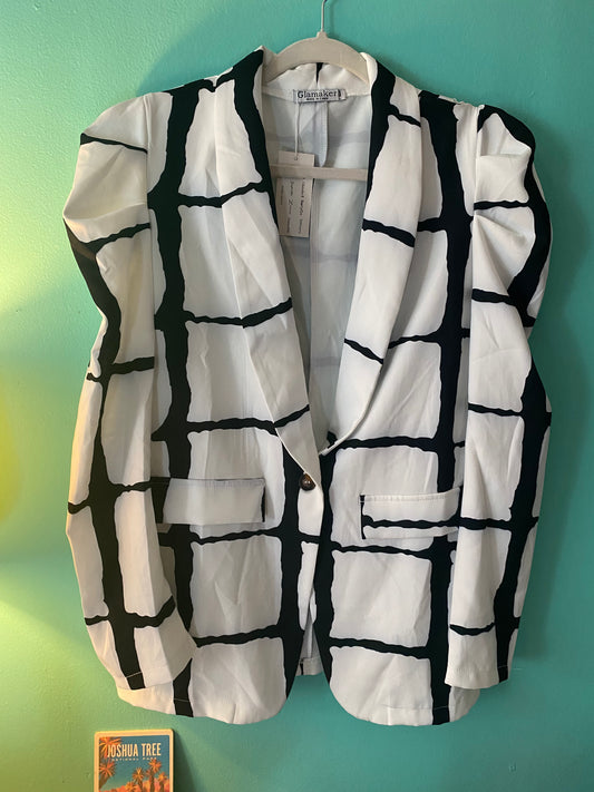 Black and white hipster blazer