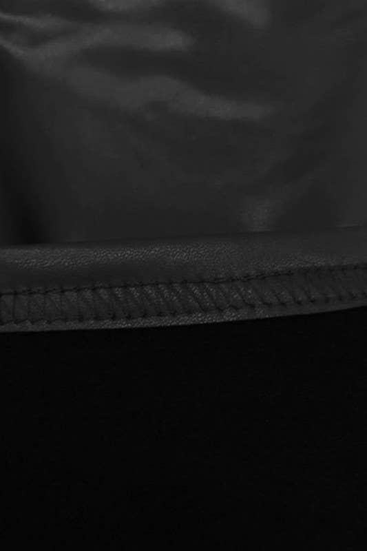 Fleece lined  basic faux leather skinny PU legging pants: Black