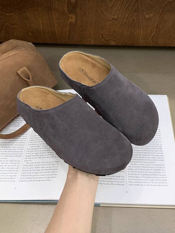 Round-Toe Split-Joint Flat Shoes Slippers&Mules: GINGER / US 8.5 | EU 39 1/3 | UK 6 | CN 40