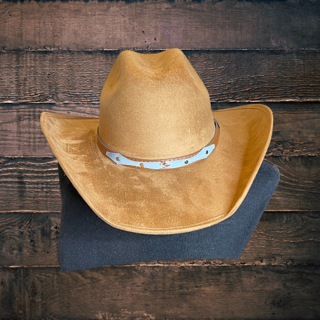Chihuahua Cowboy Vegan Suede Hat : Tabaco / Large 57-60cm