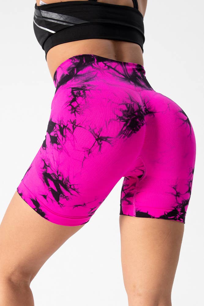 Scrunch butt premium seamless yoga work out stretch shorts : Red