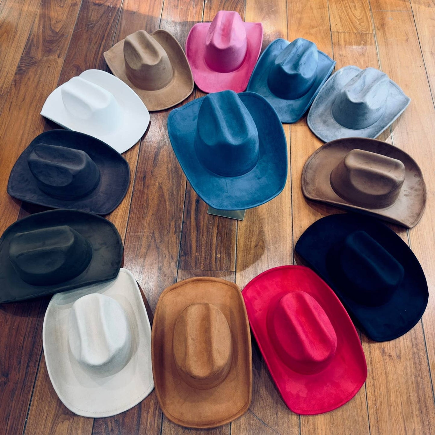 VEGAN SUEDE CATTLEMAN COWBOY HAT: Lt Brown / ONE SIZE