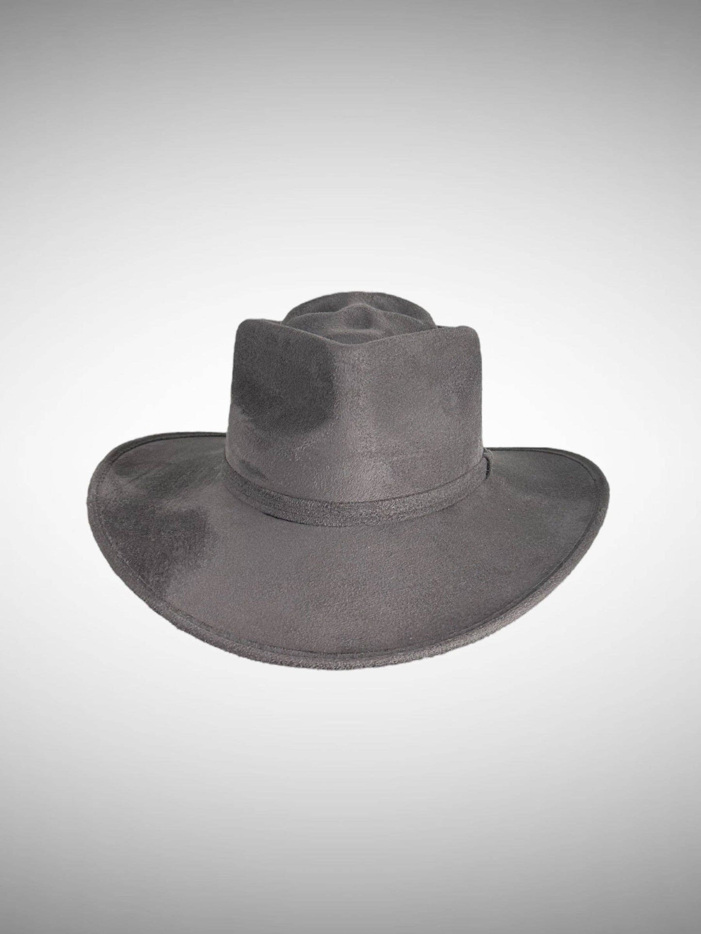 Skull-Billy Style Vegan Suede Hat: Charcoal / Medium