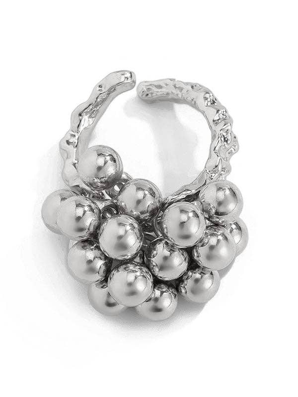 Geometric Rings Accessories: SILVER / One_size