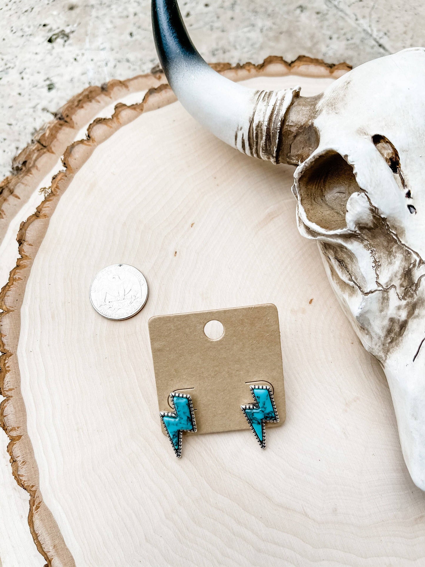 Western Lightning Bolt Thunder Earrings: Black