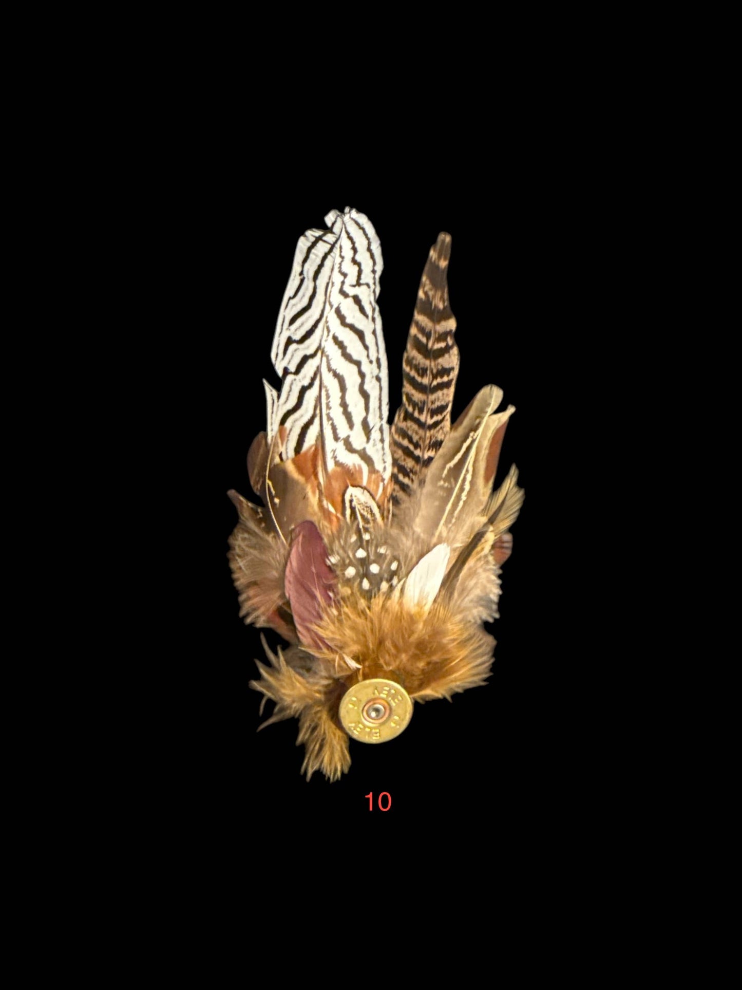 Decorative Side Hat Feathers (Out of SHOTGUN CASING): Reds #4