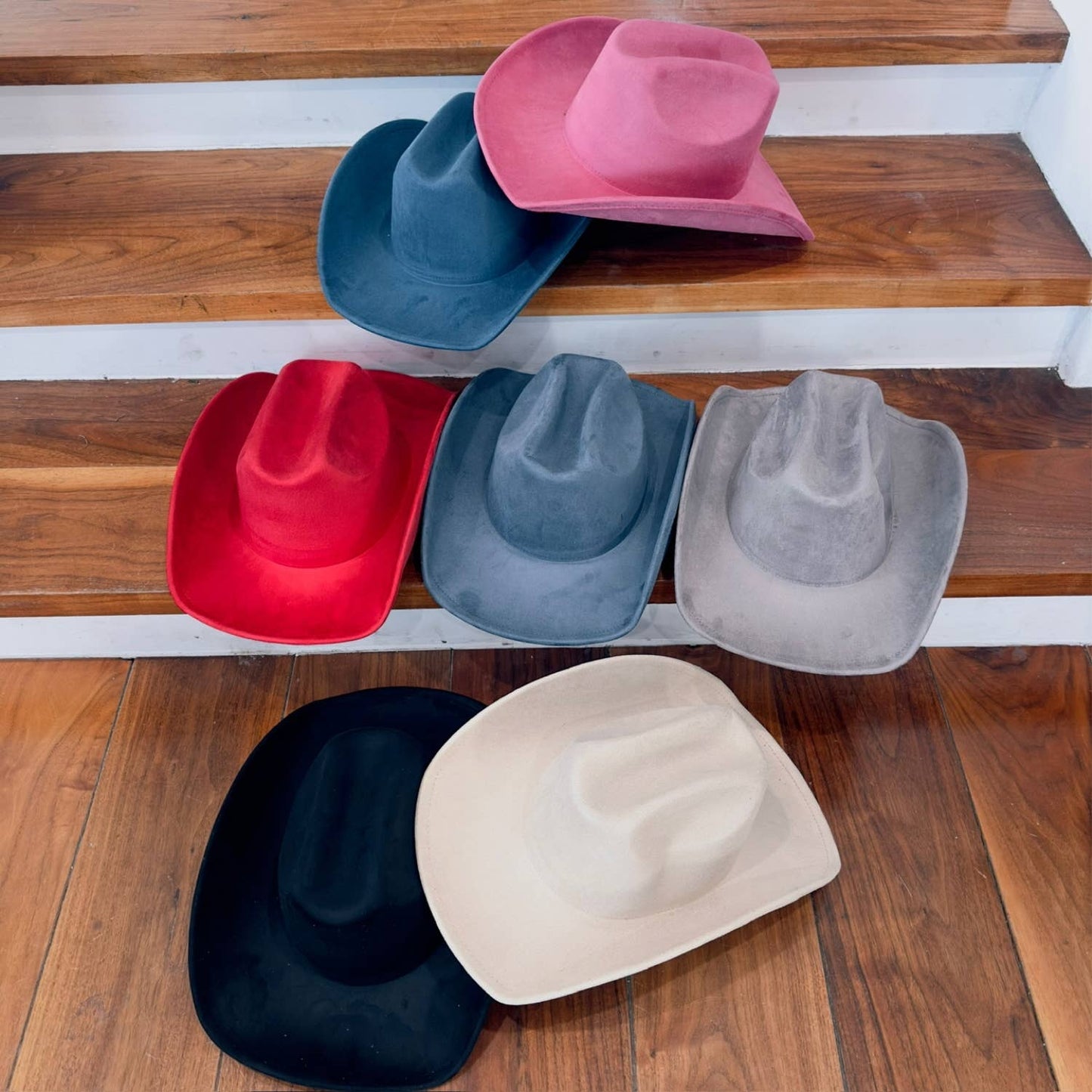 VEGAN SUEDE CATTLEMAN COWBOY HAT: Lt Brown / ONE SIZE