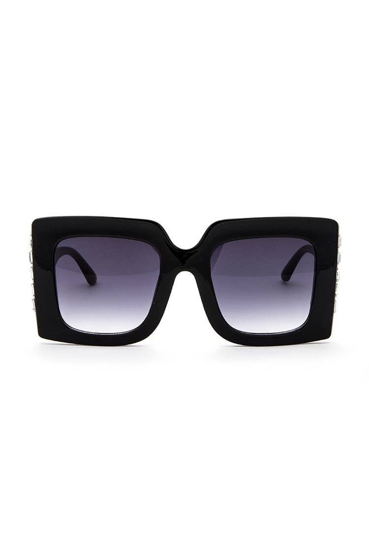 Crystal Accent Oversize Square Sunglasses Set